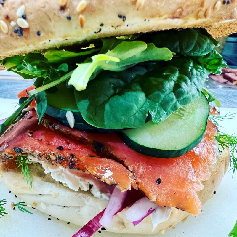 salmon bagel photo