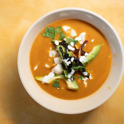 A bowl of Sopa Azteca.