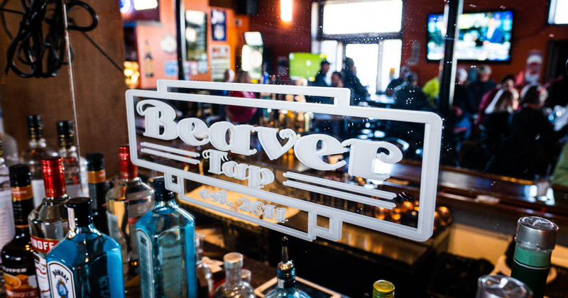 Drinks displayed in the bar