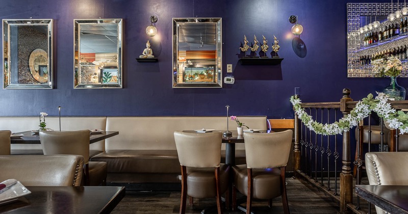 Interior, tables ready for guests
