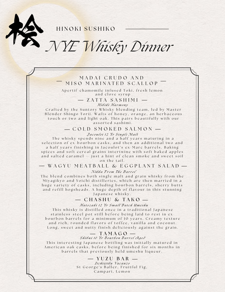 NYE Whisky Dinner event photo