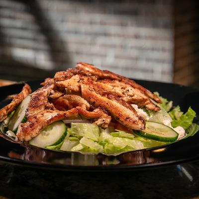 Grilled Chicken Salad, served.