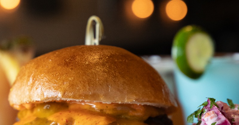 A served fish burger