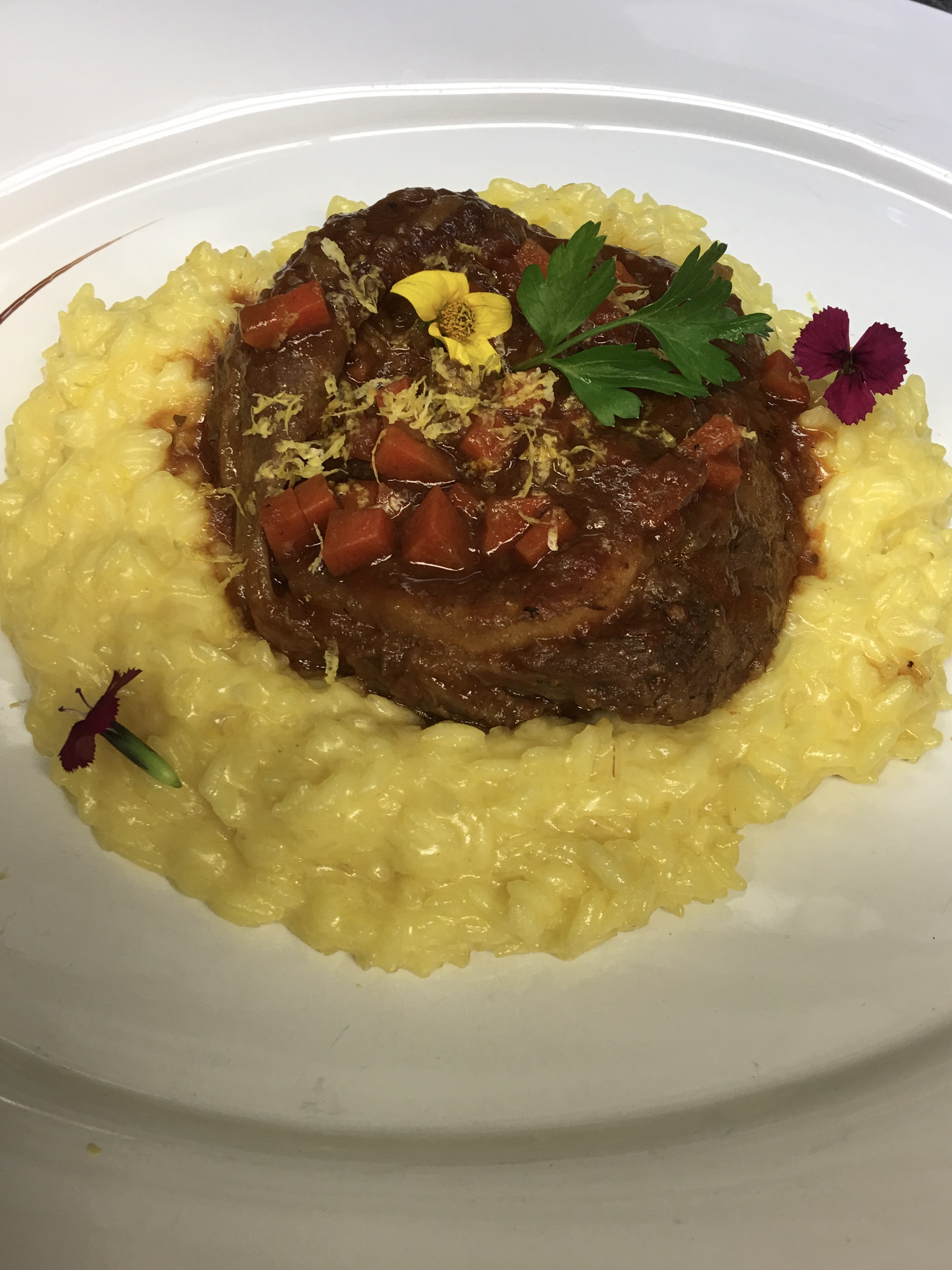 Veal shank with saffron risotto