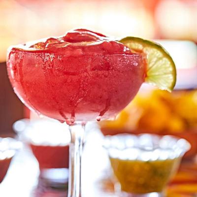 Frozen Strawberry Margarita cocktail served