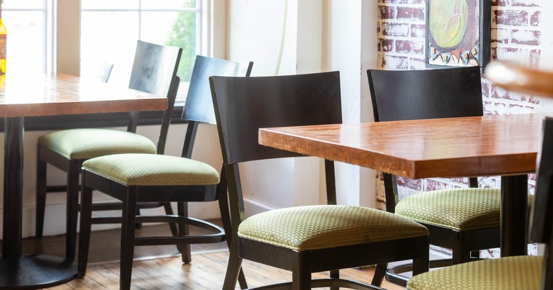 Interior, plain tables and chairs