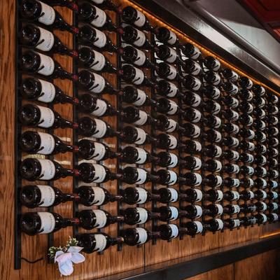 Interior, Wine rack wall.