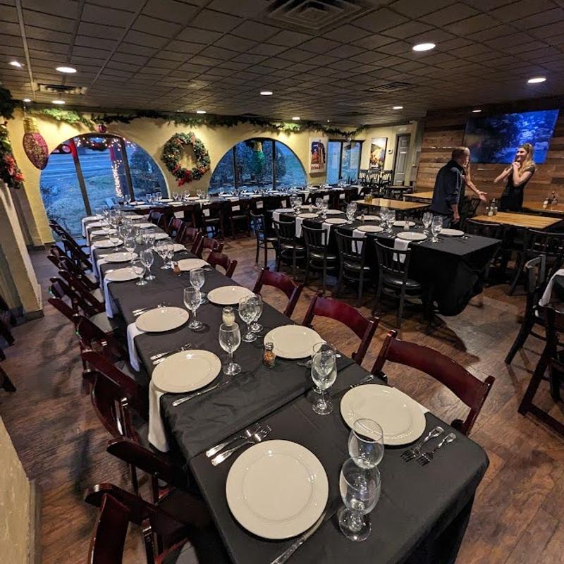 Interior, tables ready for guests