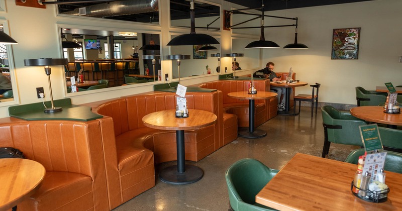 Interior, booths with tables
