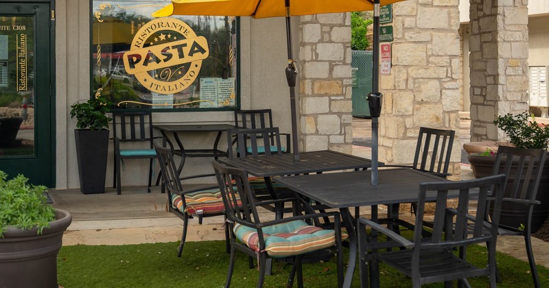 Exterior, seating area
