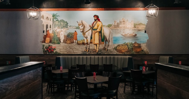 Interior, wide view, dining area