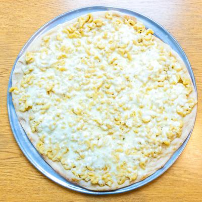 Mac and cheese pizza.