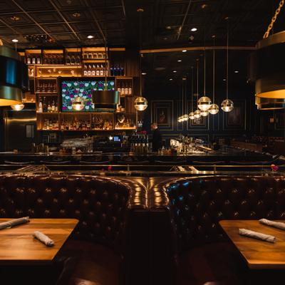 Leather padded booths