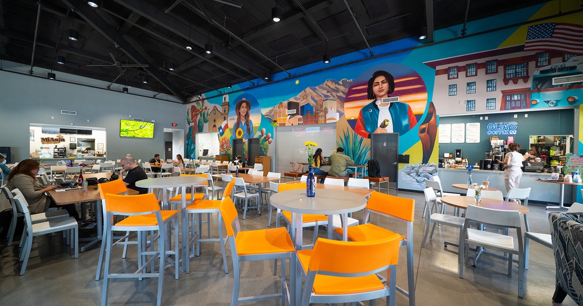 Interior, dining area with guests