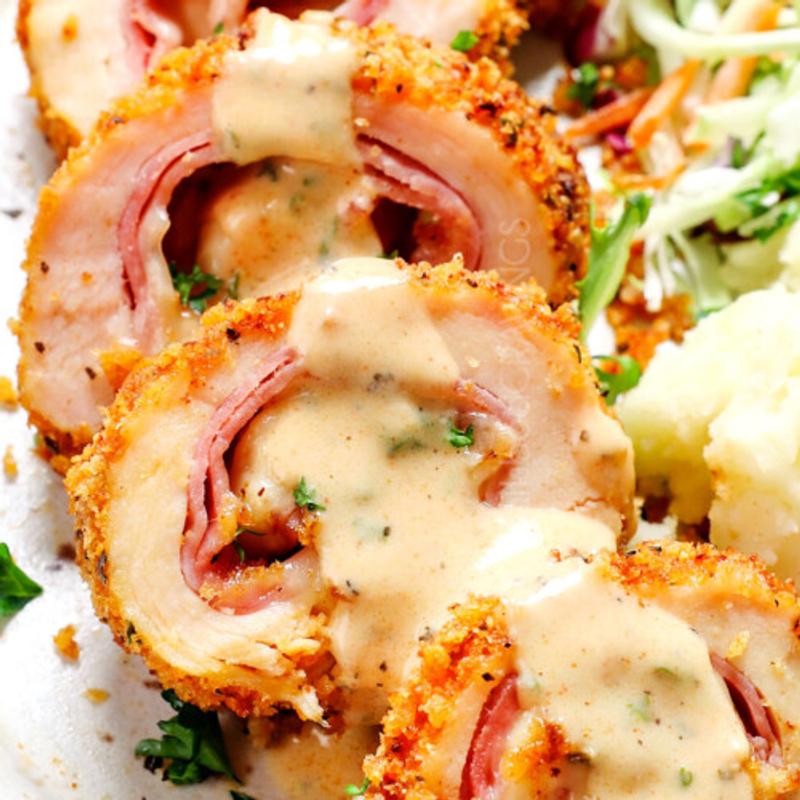 Chicken Cordon Bleu w/ roasted potato and vegetable photo