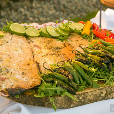 Grilled fish with chili peppers