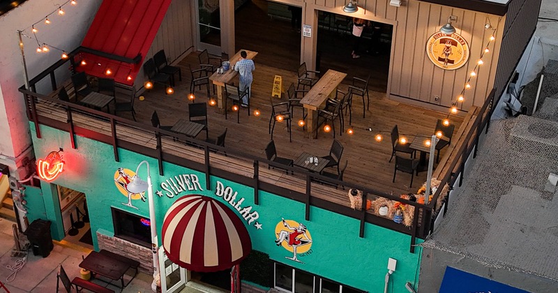 Overhead view of the patio