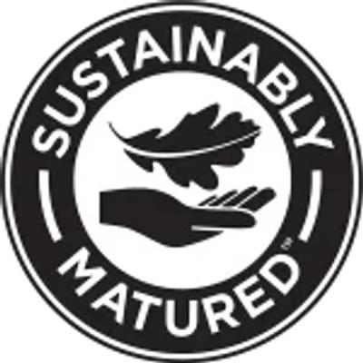 A stamp saying that a drink is Sustainably Matured.