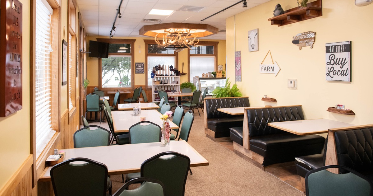 Interior, dining area with decoration on the wall