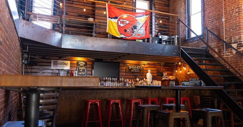 Interior bar area, upstairs seating area