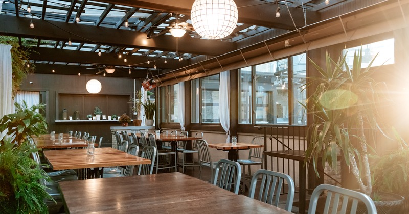 Tables in dining area