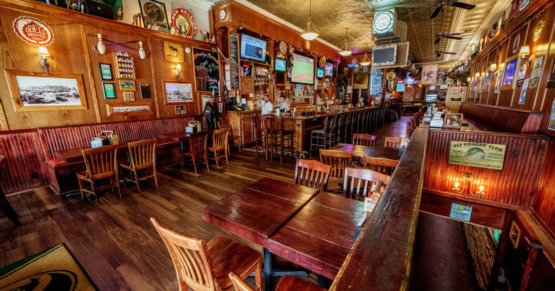 Interior, tables ready for guests