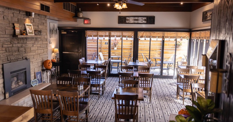 Interior, wide shot of dining area