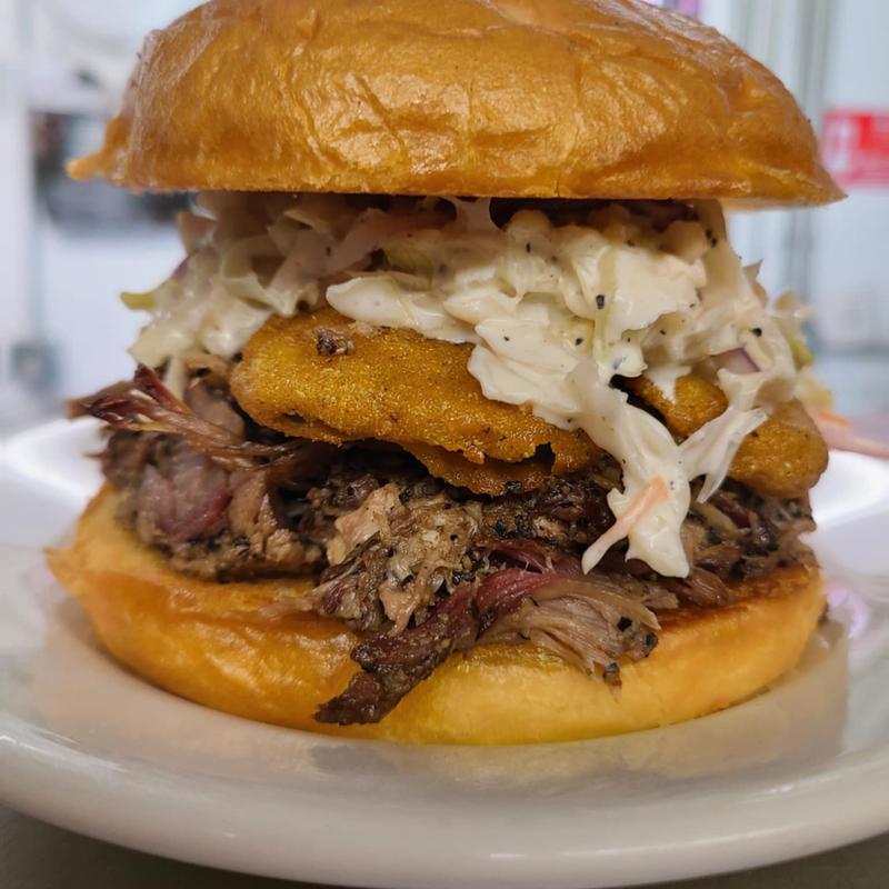 Smoked Pulled Pork sandwich photo