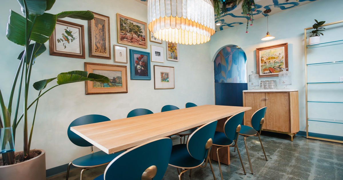 A long dining table