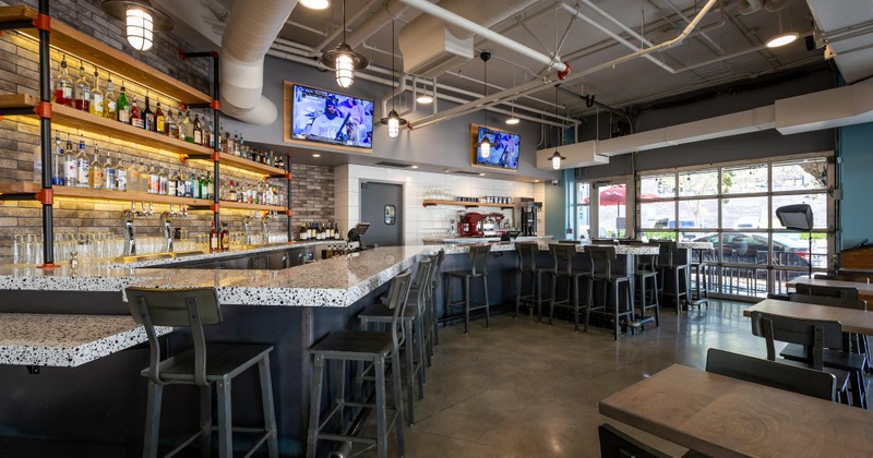 Interior, bar and seating area