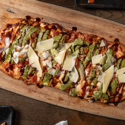 Sicilian flatbread, top view