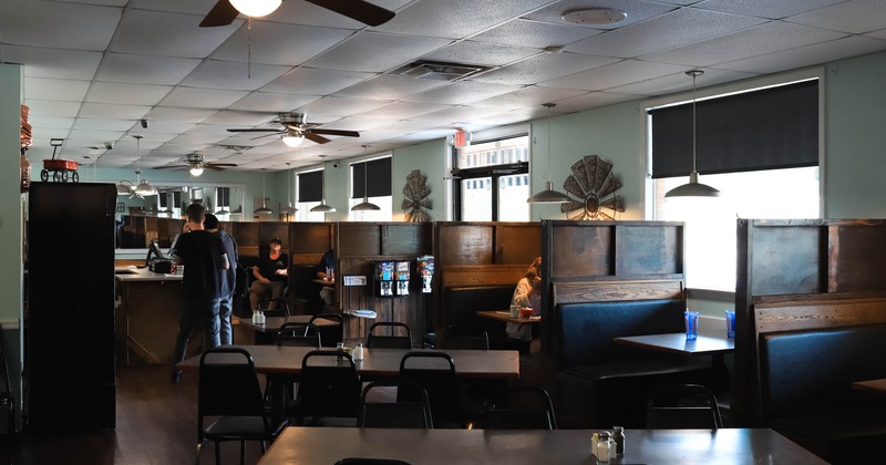 Interior, tables and chairs