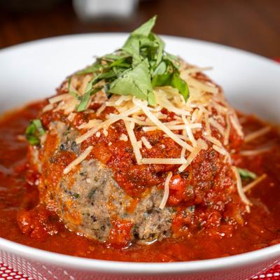 Big Mama's Giant Stuffed Meatball.