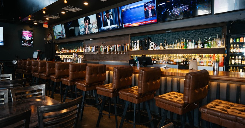 Interior, a bar with bar stools