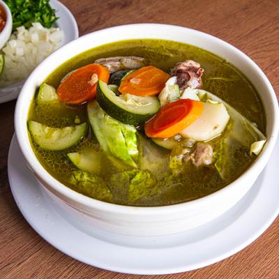 Beef soup with vegetables.