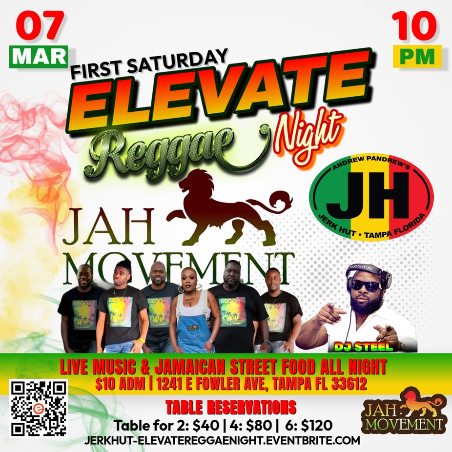 Elevate Reggae Night with Jah Movement Band (Live) | Tampa event photo