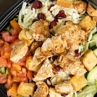 Chicken tenders and vegetables.