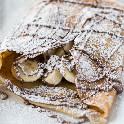 Banana crepe.