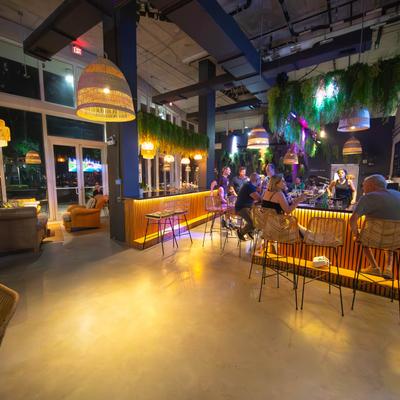 Interior, seating area, and the bar.