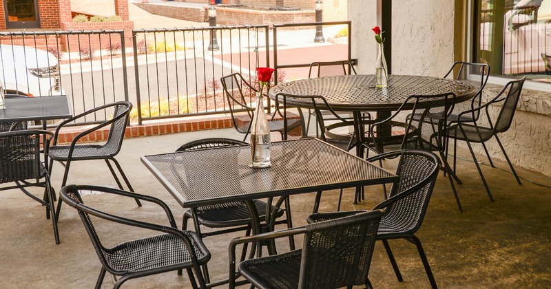 Exterior, patio chairs and table