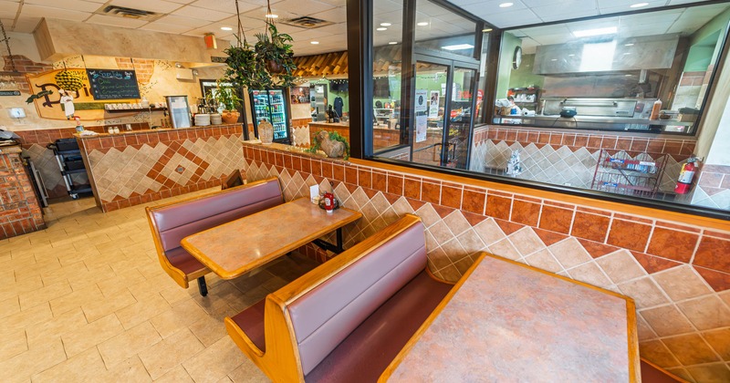 Interior, seating booths