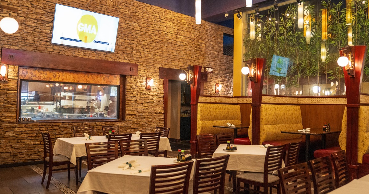 Interior, tables and chairs ready for guests