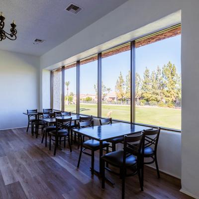 Dining area, tables by the window