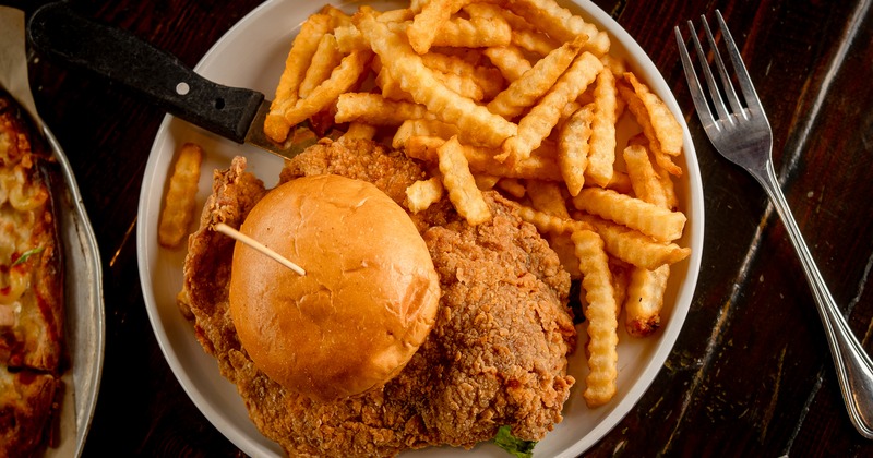 Tenderloin sandwich and fries