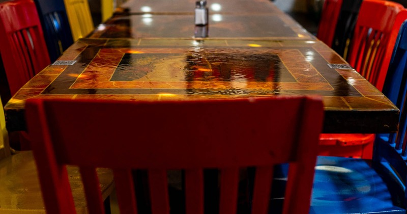 Interior, a dining table with chairs