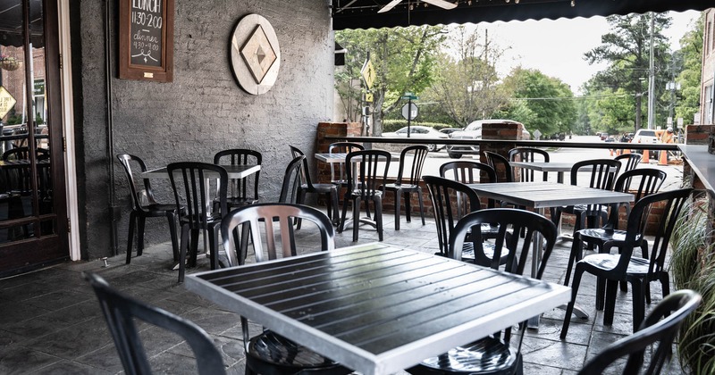 Exterior, covered patio, seating area