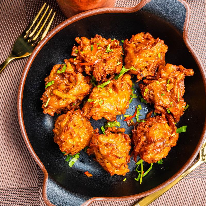 menu item 1 of 80, Onion Bhajia