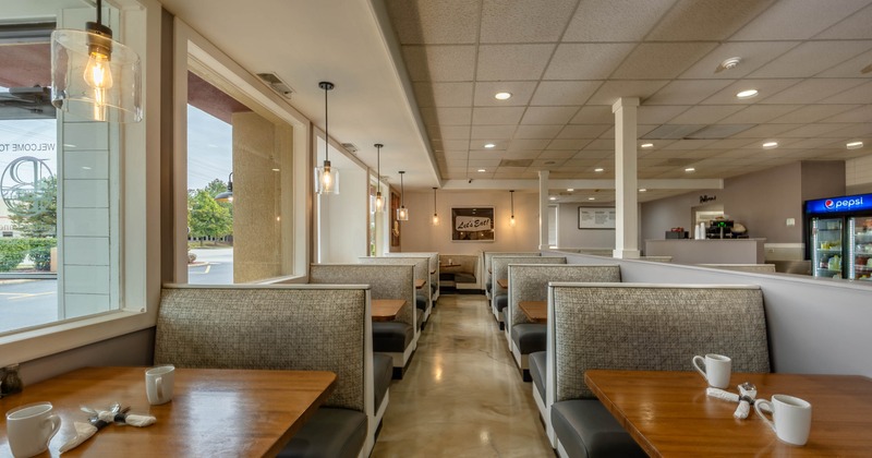 Interior, restaurant booths