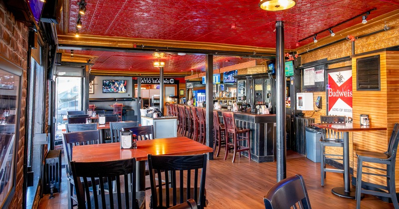 Interior space, seating area and bar area