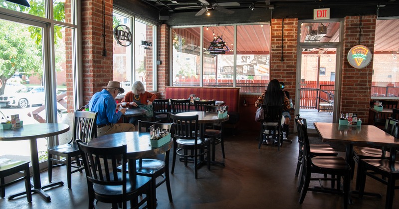 Interior, tables and chairs, diner area